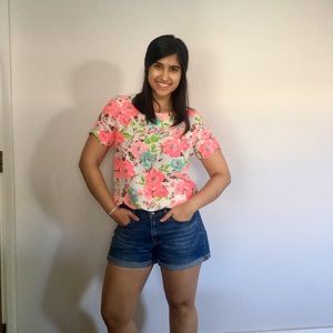 Slightly cropped floral top